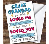 TCZ Birthday Card Personalised Great Grandad Loved You Entire Life Custom Card Personalised Cards, For Great Grandad, For Him, Birthday