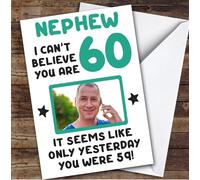 TCZ Birthday Card Personalised Nephew 60th Photo Seems Like Yesterday Green Custom Card Personalised Cards, For Nephew, For Him, Photo Upload, Milestone Birthdays, Birthday, 60th