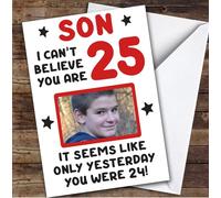 TCZ Birthday Card Personalised Son 25th Photo Seems Like Yesterday Red Custom Card Personalised Cards, For Son, For Him, Photo Upload, Birthday, 25th