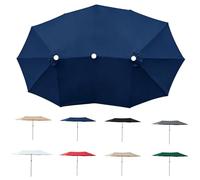 TCZDS 15×9 FT Rectangular Umbrella Replacement Canopy - Double-Sided, UPF50+, Water-Repellent, UV-Resistant, Fits 12-Arm Parasols - The Ideal Replacement Canopy for Outdoor Sun Umbrellas (Navy blue)