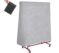 TCZDSTable Tennis Table Cover Heavy-Duty Oxford 165 x 70 x 185 cm Waterproof Windproof UV-Resistant Quick-Fit Outdoor Cover (Grey)