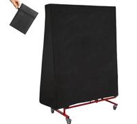 TCZDSTable Tennis Table Cover Heavy-Duty Oxford 165 x 70 x 185 cm Waterproof Windproof UV-Resistant Quick-Fit Outdoor Cover (Black)