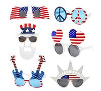 TD.IVES 6 Pack American Flag Glasses USA Patriotic Party Sunglasses Fourth 4th of July Party Accessories Holiday Sunglasses Eyewear for Party Photo Booth Props
