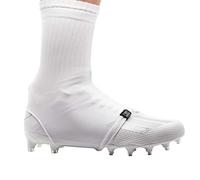 TD Spats Football Cleat Covers - Premium Wraps for Cleats | for Football, Soccer, Field Hockey, or Turf, White, XL