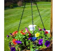 TD TDHS 2 x Black Metal Hanging basket chain 21" 3 point strands Garden Plants Pots Victorian Garden UK