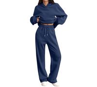 tdbneu Tracksuit Womens Full Set For Uk Oversized 2 Pieces Tracksuits Sets | Ladies Long Sleeve Hoodie And Cotton Wide Leg Jogger Sweatpants,Loose Gym Fitness Activewear Set For Casual Wear,Gym,Travel