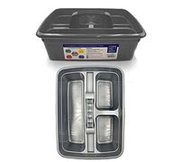 TDBS The Dustpan and Brush Store Cleaning Caddy with Handle Cleaners Caddy Organiser Carry Baskets for Cleaning Products (Silver)