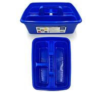 TDBS The Dustpan and Brush Store Cleaning Caddy With Handle Cleaners Caddy Organiser Carry Baskets For Cleaning Products (Blue)