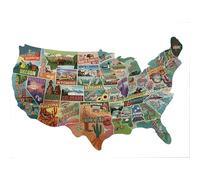 TDC Games US Map Puzzle Great American Roadtrip with Individual States, 1000 Piece Jigsaw Puzzles for Adults, Large America Shaped Educational Puzzle, Challenging Puzzles Map of USA