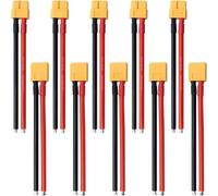 TDCuizent 10 Pairs for XT60 Connector Cables 12AWG Silicone Wire for RC for LIPO Battery Male Female Extension Leads with Nylon Housing for Drones Cars Boats Various Lengths(30cm)