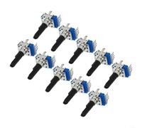 TDCuizent 10Pcs RK12 Stereo Potentiometer 6-Pin Half Shaft Variable Resistor B10K B20K B50K B100K Metal Compact 30Mm Precision Volume Control Easy Installation For DIY Audio Electronics Repair(B100K)