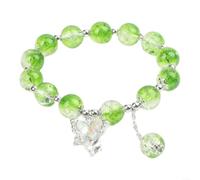 TDCuizent 18cm Leaf Vein Bracelet 92% Light Transmittance | Adjustable hexagonal chain, 5 to 25 beads, modular design, emerald green , 18cm total length