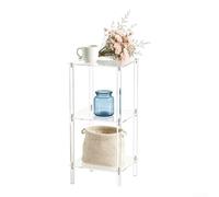 TDCuizent 2-Tier Clear Acrylic End Table: Sturdy Transparent Side Table with Tool- Assembly Nightstand or Plant Stand for Bedroom Living Room Bathroom Minimalist Home Decor Display Easel(3 layers)