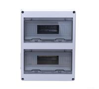 TDCuizent 24 Circuit for SURFACE Mounted Distribution Box IP65 Rainproof ABS Electrical Fuse Box with Flip Window for Home Construction Site Factory and Railway White