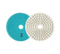 TDCuizent 4 Inch 100mm Dry/Wet 3 Step Diamond Polishing Pads Set with Resin Bond and Emery High Toughness Nylon Back Fleece Grit 1/2/3 for Fast Grinding Scratch Removal (1pc Grit 2)