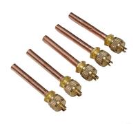TDCuizent 5PCS Brass Valve Set for HVAC Conditioning Repair Filling and Pressure Testing Includes 6cm 11.5cm 12.5cm Stem Valves for R410A R22 Systems(Extended)