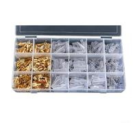 TDCuizent 600PCS Gold Insulated Crimp Terminal Connector Kit Male Female Brass Wire Terminals Reinforced Seam Waterproof Sleeve Full-Bore Bucket Design 2.8 4.8 6.3mm