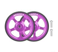 TDCuizent 60mm Folding Bike Wheel Set Aluminium Alloy Rubber Replacement Parts for Brompton for 3Sixty Bicycles Smooth Bearing Lightweight Portable 2 Wheels 2 Screws(Purple)