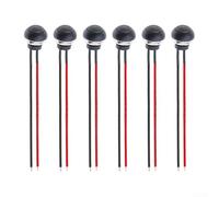 TDCuizent 6Pcs 12MM Momentary Push Button Switch Waterproof Self-Reset ON OFF Pre-Soldered Wire 3A 125VAC For Electronics Car Truck Red Black Compact PVC Copper 2-Position 120MM Wire(Black)