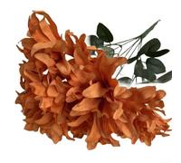 TDCuizent 7 Heads Artificial Dahlia Flowers 45cm Purple Blue Simulation Bouquet for DIY Wedding Centerpiece Party Home Decor Photo Props(Orange)