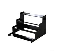 TDCuizent Acrylic 3-Tier Display Stand For Cosmetics Jewelry Perfume Elegant Step-Up Organizer Rack Black White Home Decor Wedding Party Storage 31X18.5x14cm 31X25x20cm(4-layer Black)