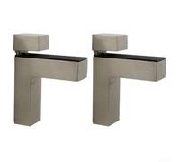 TDCuizent Adjustable Glass Shelf Support Brackets Zinc Alloy Wall Mounted Clips for 3-38mm Thickness Chrome Plated Bathroom Kitchen Storage Holder Silver Finish 2-Pack Set