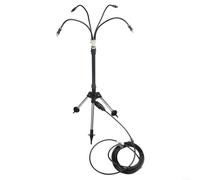 TDCuizent Adjustable Height Outdoor Misting System Featuring 360 Degree Flexible Spray Tubes, Brass Nozzle and Stainless Steel Tripod Stand for Patio Pool Garden Cooling