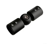 TDCuizent Adjustable Rod Corner Connector Elbow Joint for Curtain Rods in Bay or Corner Windows 90-180 Degree Angle Stainless Steel with Central and Side Screws for Secure Installation(25mm Black)