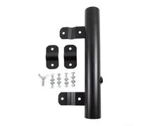 TDCuizent Aluminum RV Ladder Flagpole Holder Camper Flag Mount Bracket with Dual Thumb Screws Full Wrap Welded Pole Stand for 1 to 1.74 Inch Poles Fits Ladder Rails up to 1.5 Inch Black(black)