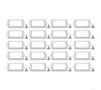 TDCuizent Antique Brass Drawer Label Pull Cabinet Frame Handle File Name Card Holder, 20PCS Set for Jewelry Box, Cupboard, File Box and Apothecary, 70x33mm(Silver)