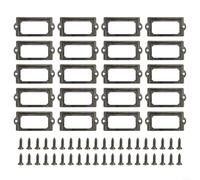 TDCuizent Antique Brass Drawer Label Pull Cabinet Frame Handle File Name Card Holder, 20PCS Set for Jewelry Box, Cupboard, File Box and Apothecary, 70x33mm(Green Bronze)