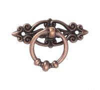 TDCuizent Antique Zinc Alloy Ring Pulls Vintage Drawer Handles for Kitchen Cabinets Dressers Bookcases Doors Retro Cabinet Hardware with Screws Green Bronze Black Gold Red Grass Finish(Red Gulas)