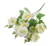 TDCuizent Artificial Crabapple Blossom Bouquet 36cm Silk Flower Stems with 18 Realistic Blooms for Home Party Wedding Centerpiece Decor UV Resistant Fake Floral Arrangement(White)