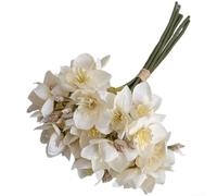 TDCuizent Artificial Daffodil Bouquet Realistic Cloth Fake Flowers for Wedding Centrepieces Home Decor and Photography Props Elegant Yellow Narcissus Arrangement 32-34cm Height(White)