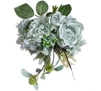 TDCuizent Artificial Dahlia Peony Bouquet Light Shade Fake Flowers with Realistic Cloth Fabric for Wedding Decor Home Interior Events and Photography Props 35x20cm