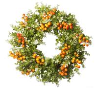 TDCuizent Artificial Eucalyptus Berry Wreath for Home Decor Realistic Faux Floral Door Hanging with Green Leaves and Fruit Plastic Vine Garland for Autumn Winter Indoor Office Wall Decoration