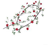 TDCuizent Artificial Rattan Vine 300cm Simulated Flower Garland for Wedding Home Garden Decor Realistic Fake Ivy Wall Decoration Hanging Ornament Red White Gold Rosy(red)