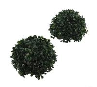 TDCuizent Artificial Topiary Ball Hanging Decor for Home Garden Landscaping Green Plastic Foliage Two-Piece Install 10cm 16cm Inner Diameter(20cm)