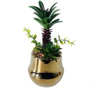 TDCuizent Artificial Tree Luxury Gold-Plated Realistic Fake Plant Tabletop Decor With Pot 21Cm Small Desktop Greenery Ornament For Home Office Restaurant Hotel Living Room Black White Grey(Q042C2S148)