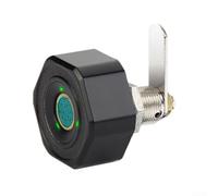 TDCuizent Biometric Fingerprint Drawer Lock Zinc Alloy Smart Cabinet Lock with 20-Finger Capacity Fast Identification Security Lock for Home Office Mailbox Storage Box 35mm Diameter(Black)
