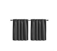 TDCuizent Blackout Short Curtains 40x60cm Light Blocking Fabric Window Treatment for Kitchen Living Room Bedroom Coffee House Modern Decor Install Rod Pocket 2 Pack(Dark gray)