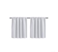 TDCuizent Blackout Short Curtains 40x60cm Light Blocking Fabric Window Treatment for Kitchen Living Room Bedroom Coffee House Modern Decor Install Rod Pocket 2 Pack(White)