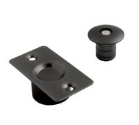 TDCuizent Brass Magnetic Door Stop Floor Mounted Invisible Mute Soft-Lock Anti-Rust Copper Strong Magnet Secure Hold Gray Gold Silver Black 6X3.2x2.7 Cm Easy Installation Home Office Bedroom(Gray)