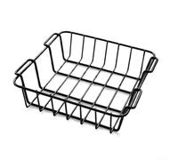 TDCuizent Camping Cooler Basket Iron Wire Storage Organizer for Picnic Hiking Dry Goods Food Drink Partition Tray Portable Clean Accessories Black(281 * 241 * 92mm)