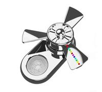 TDCuizent Car Ambient Light with Aromatherapy Diffuser USB Powered RGB Seven-Color Dynamic Replaceable Scent Pads Windmill Decoration for Most Vehicles Interior Trim(Silver)
