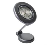 TDCuizent Car-Mounted Phone Holder with Luminous, Foldable Aluminum Alloy Base, 360° Rotatable Bracket and Clock for Dashboard Console, Fit for All Smartphones, Black Red Blue Silver Gold(Silver)