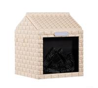 TDCuizent Charcoal Fire House Humidifier LED Night Light Aromatherapy Diffuser Silent Mist Auto Shut-Off USB Powered Decorative 200Ml Brown Beige Bedroom Nursery Home Office(Beige)