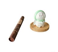 TDCuizent Charming Rabbit Incense Holder with Ash Catcher - Handcrafted Resin Bunny Incense Burner for Zen Meditation Yoga Altar Decor Aromatherapy Accessories 9x9cm Desk Ornament for Home Garden