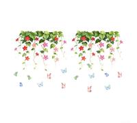 TDCuizent Colorful Flower Butterfly Static Cling Window Decals
