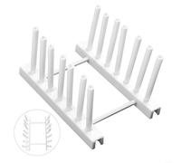 TDCuizent Detachable Plastic Kitchen Dish Rack and Utensils Holder with Removable Tray Compact Plate Drainer for Small Spaces Holds up to 6 Plates Dual-Use Drying and Storage Rack(White)